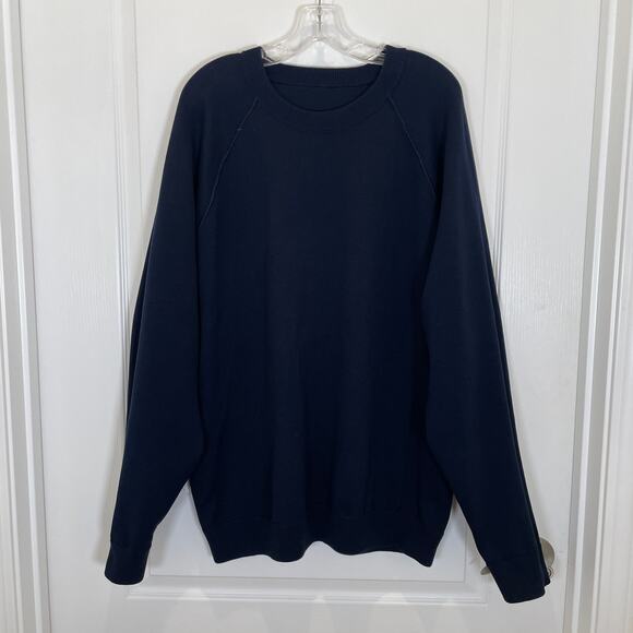 Banana Republic Mens Reversible Sweatshirt Prep Navy Stripe NWT XL Tall - Picture 5 of 7